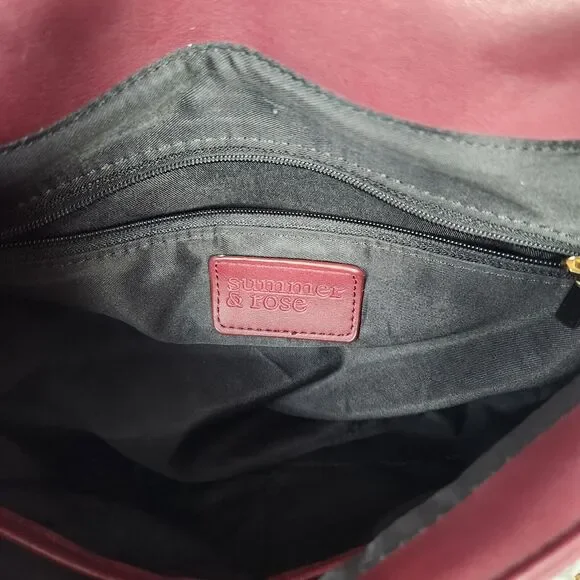 Summer & Rose Crossbody Bag Burgundy Top Handle - Picture 10 of 10